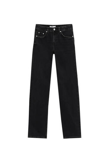 Recht model jeans met halfhoge taille