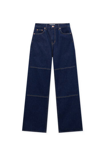 Straight-leg jeans with seam detail
