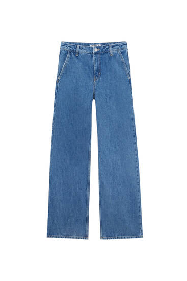 Baggy jeans with slash pockets