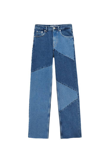 Jeans paneles color block