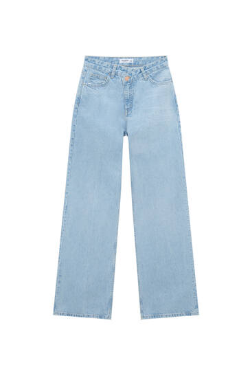 Jeans rectos cintura cruzada - PULL\u0026BEAR
