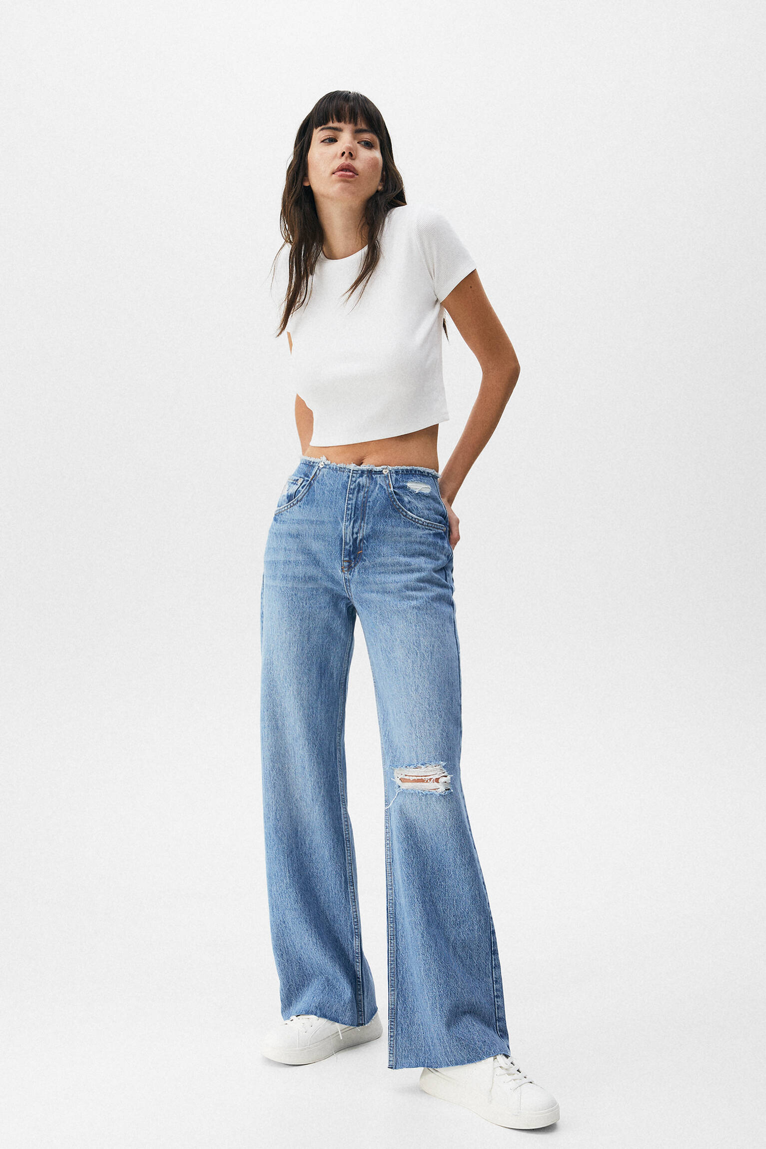 Pull & Bear - High-waist wide-leg jeans