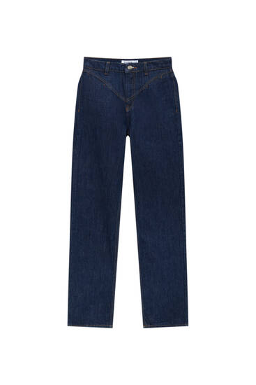 Straight fit jeans with yoke - pull\u0026bear