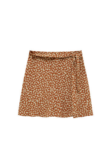 pull and bear cow print skirt