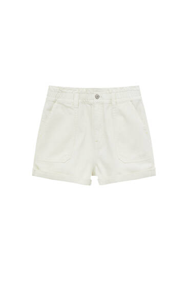 Paperbag shorts with front pockets