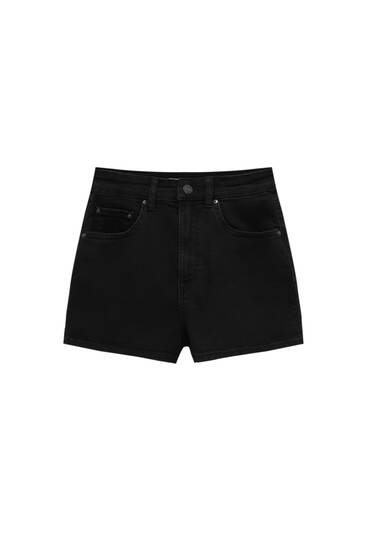 High-waist denim shorts