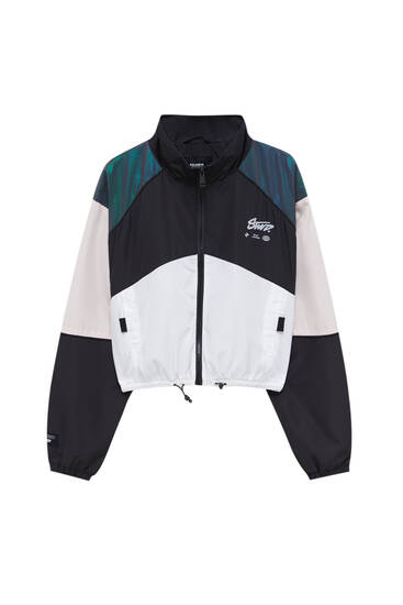 Colour block jacket with contrast zip