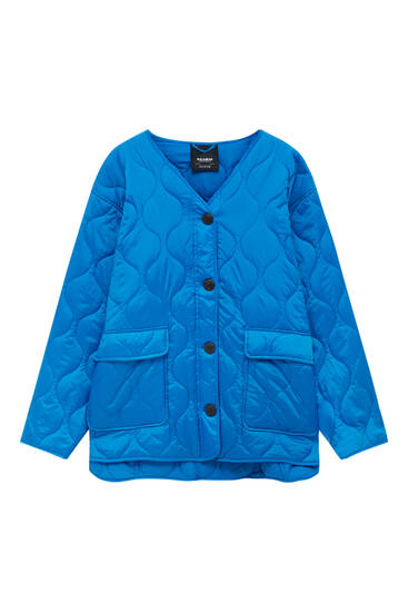 Quilted jacket with patch pockets