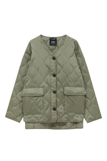 Quilted jacket with patch pockets