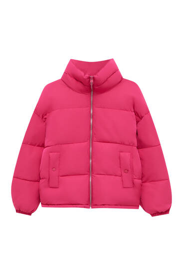 Basic puffer jacket with high neck