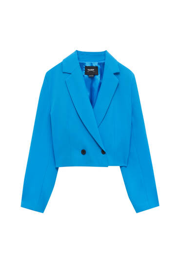 Blue cropped blazer
