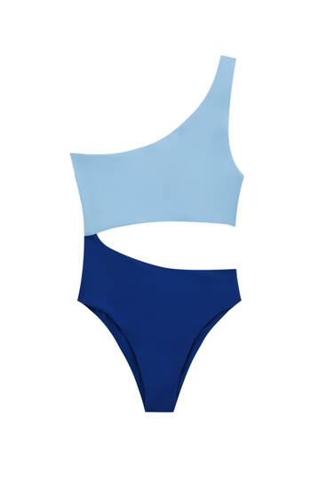 Traje de baño asimétrico cut out - PULL\u0026BEAR