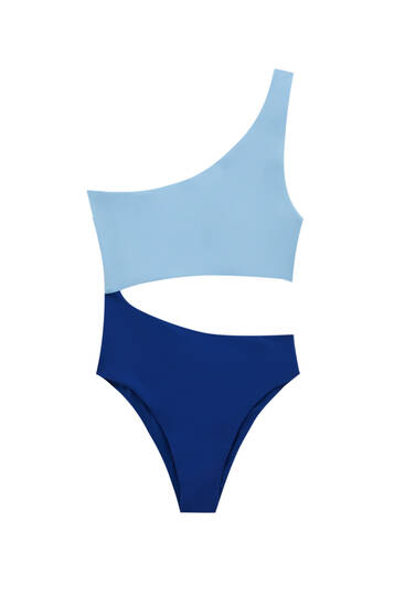 Asymmetric cut-out swimsuit
