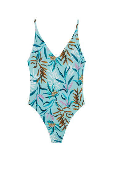 Hawaiian flower print swimsuit