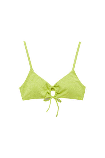 Haut de bikini vert citron - pull&bear