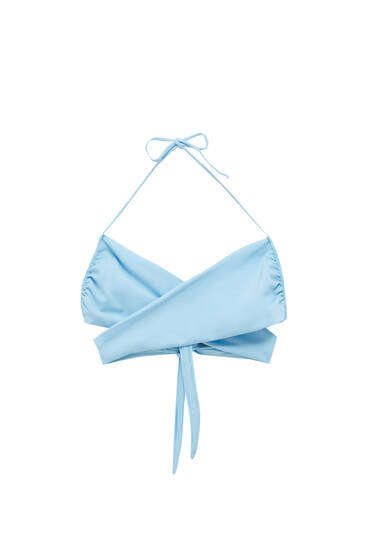 Blue multi-way bikini top