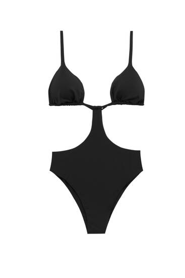 Klassische hängematte monochrom gestreiften bikini badeanzug damen