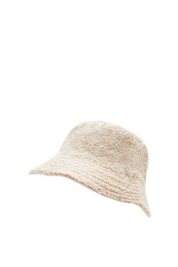 Καπέλο bucket από συνθετική γούνα προβάτου