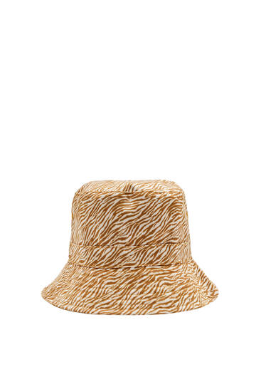 Reversible animal print bucket hat