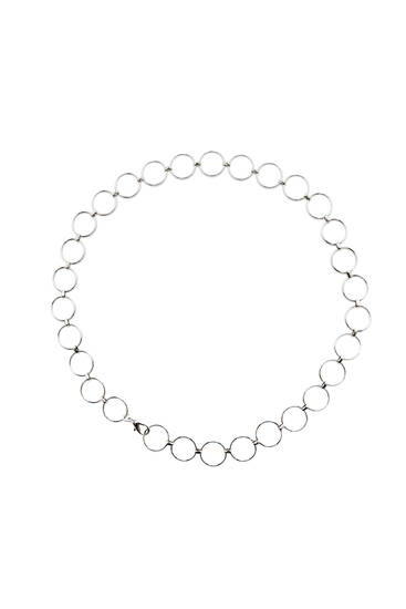 Silver-toned ring chain belt