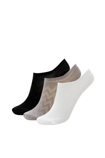 Balení 3 párů neviditelných ponožek