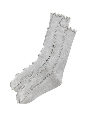 Overlock knit socks