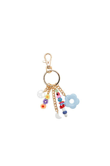 Flower bead key ring