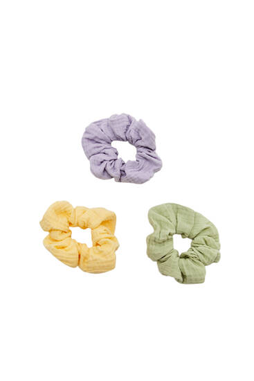 3-pack of muslin scrunchies