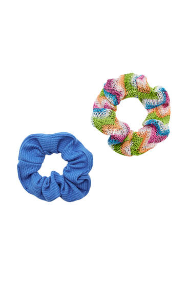 Pack of multicoloured scrunchies