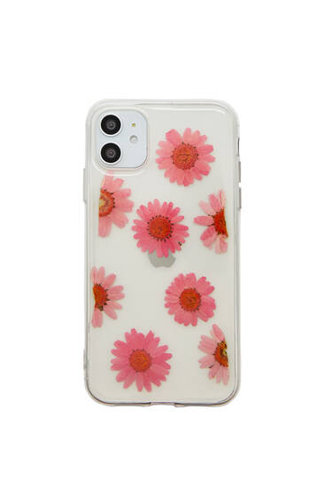 Transparent daisy smartphone case