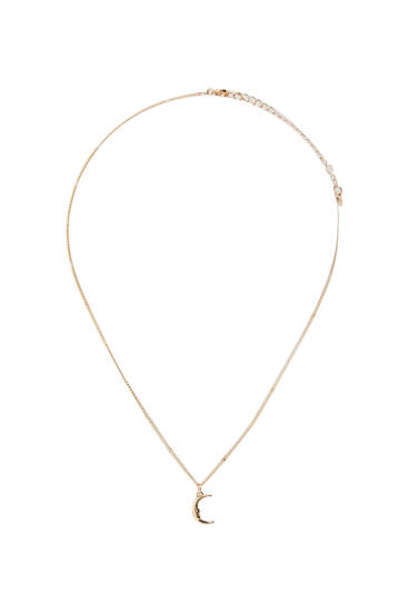 Half-moon metallic necklace - pull\u0026bear