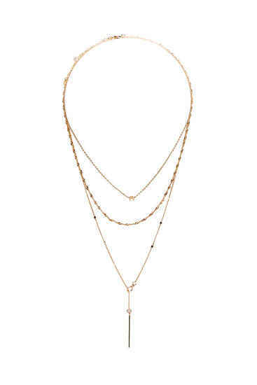 3-pack of golden chain necklaces