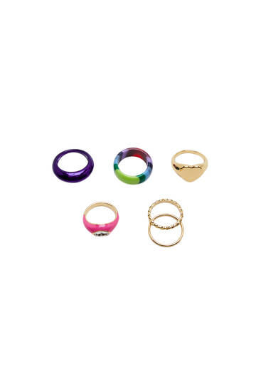 6er-Pack farbige Ringe