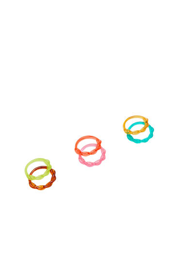 Balení 6 pryskyřicových prstenů