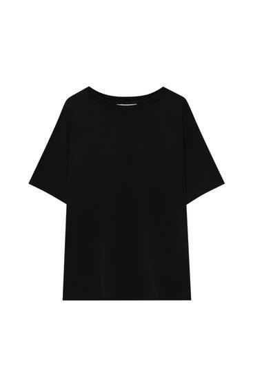 camisetas negras estampadas mujer