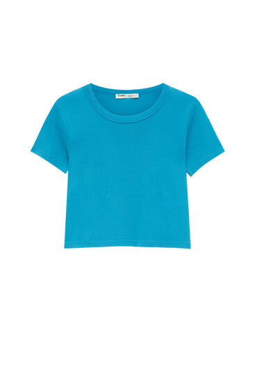Basic-T-Shirt in Cropped-Länge