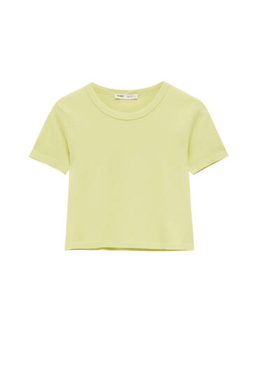 Basic-T-Shirt in Cropped-Länge