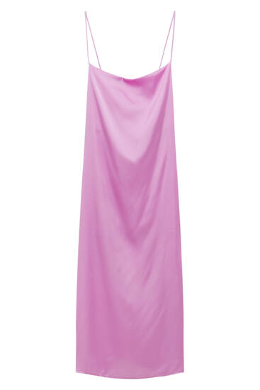 Μακρύ φόρεμα με τιράντες σατινέ