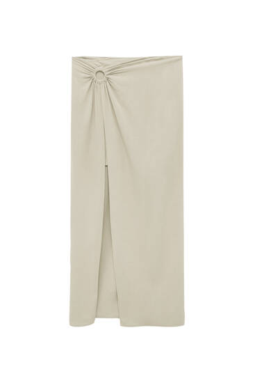 Midi skirt with ring detail