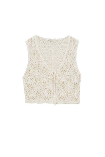 Chaleco crochet calados - PULL\u0026BEAR