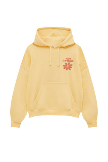 Oversize hoodie with daisy print
