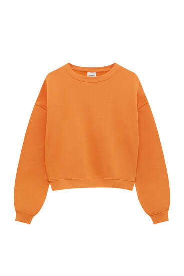 Basic coloured round neck sweatshirt