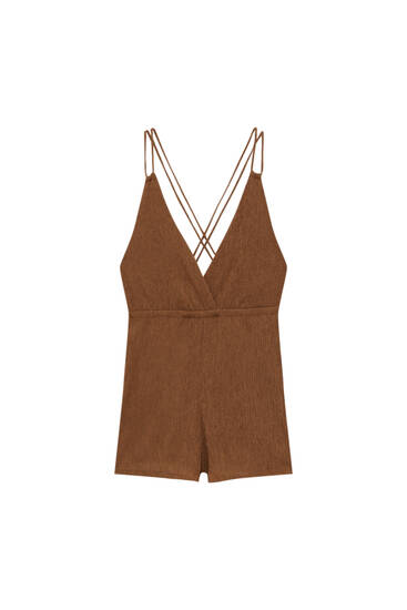 Playsuit with crossover back