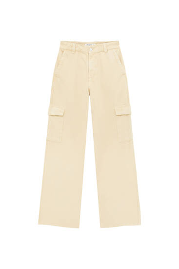 Wide-leg cargo trousers with pockets