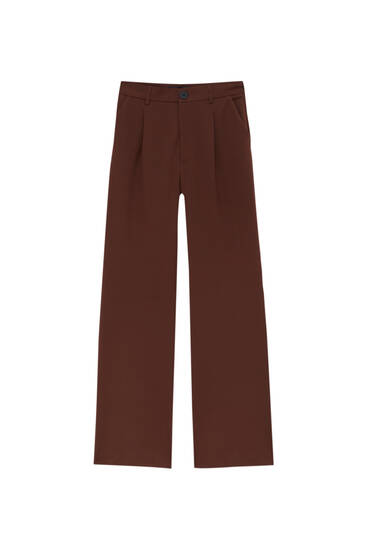 Straight-leg trousers with darts