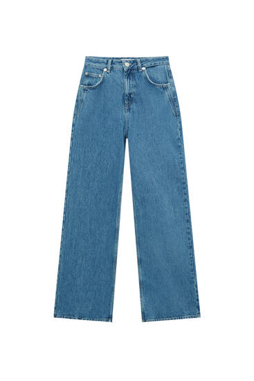 Basic wide leg jeans met hoge taille
