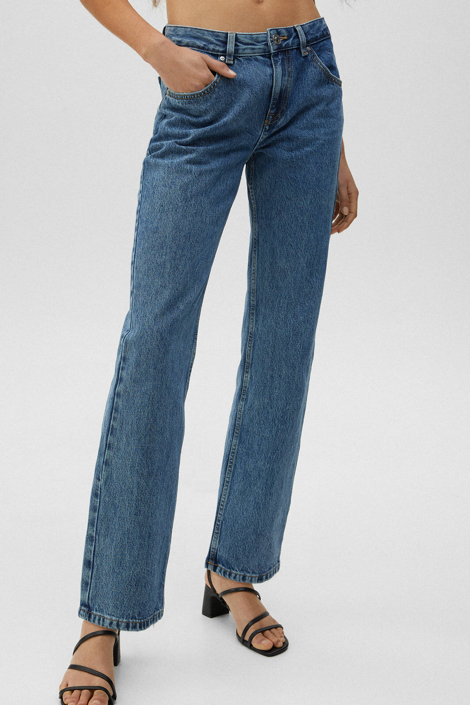 Pull & - Low-rise straight-leg jeans