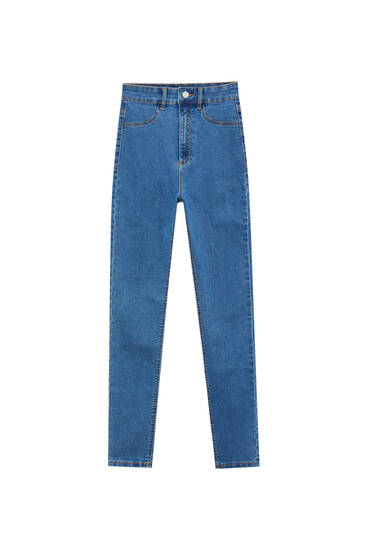 High-waist stretchy skinny jeans