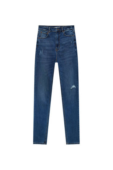 Skinny jeans met stretch en superhoge taille