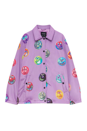 Blusão acolchoado lilás Kenny Scharf